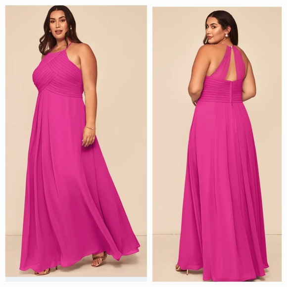 Azazie Dresses & Skirts - Azazie Ginger Chiffon Fuscia    Gown Wedding Mother Of The Bride Prom Wedding